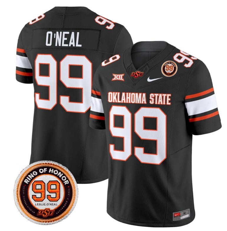 Leslie O'neal Jersey #99 Oklahoma State Cowboys Leslie O'neal Patch Vapor Limited College Football Stitched Black 8 Leslie O'neal Jersey #99 Oklahoma State Cowboys Leslie O'neal Patch Vapor Limited College Football Stitched Black