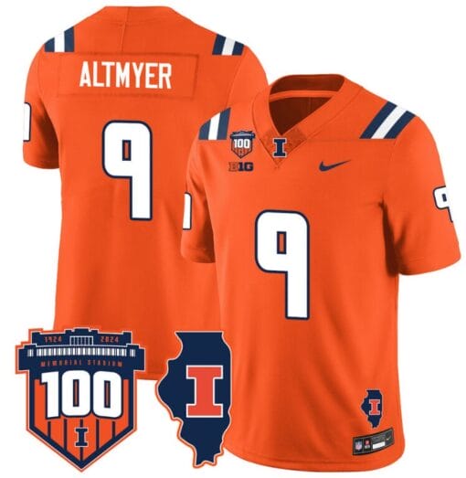 Luke Altmyer Jersey #9 Illinois Fighting Vapor Limited College Football Stitched Orange