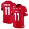 LJ Johnson Jr Jersey #11 SMU Mustangs Icy College Football Vapor Limited Red