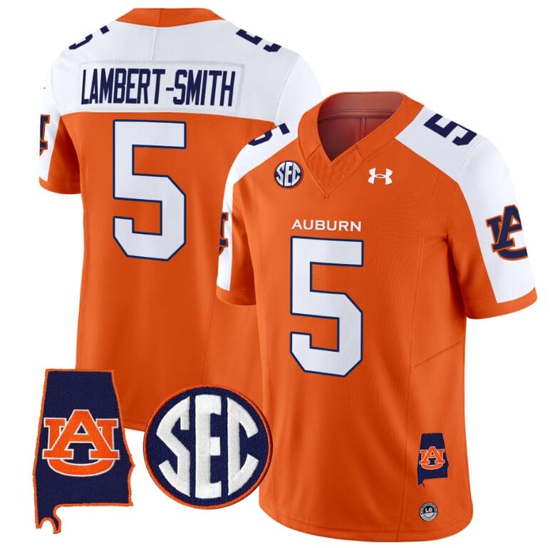 Lambert Smith Jersey #5 Auburn Tigers SEC Patch Vapor Limited College Football Stitched Orange Alternate 8 Lambert Smith Jersey #5 Auburn Tigers SEC Patch Vapor Limited College Football Stitched Orange Alternate