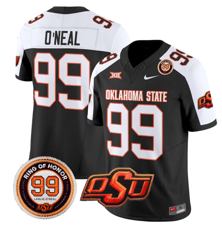 Leslie O'neal Jersey #99 Oklahoma State Cowboys Leslie O'neal Patch Vapor Limited College Football Stitched Black Alternate 8 Leslie O'neal Jersey #99 Oklahoma State Cowboys Leslie O'neal Patch Vapor Limited College Football Stitched Black Alternate