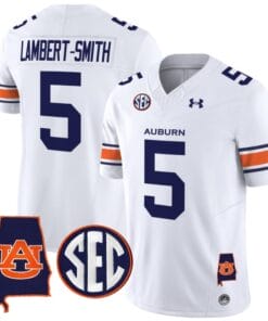 Lambert Smith Jersey #5 Auburn Tigers SEC Patch Vapor Limited College Football Stitched White