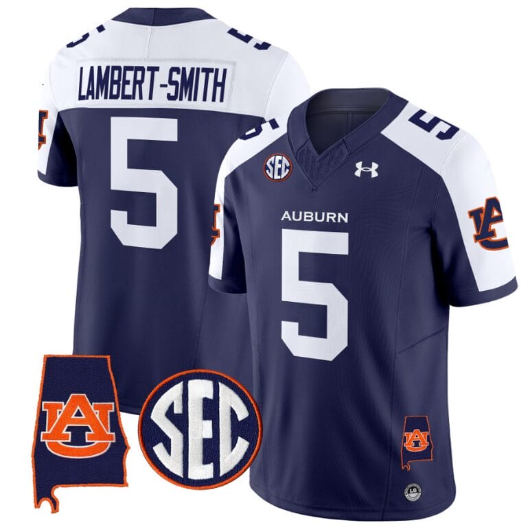 Lambert Smith Jersey #5 Auburn Tigers SEC Patch Vapor Limited College Football Stitched Navy Alternate 8 Lambert Smith Jersey #5 Auburn Tigers SEC Patch Vapor Limited College Football Stitched Navy Alternate