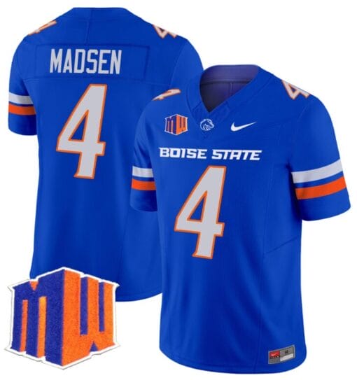 Maddux Madsen Jersey #4 Boise State Broncos Vapor Limited College Football Stitched Royal