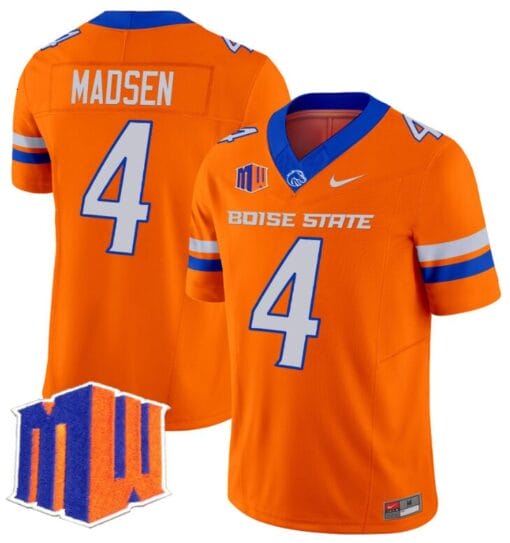 Maddux Madsen Jersey #4 Boise State Broncos Vapor Limited College Football Stitched Orange