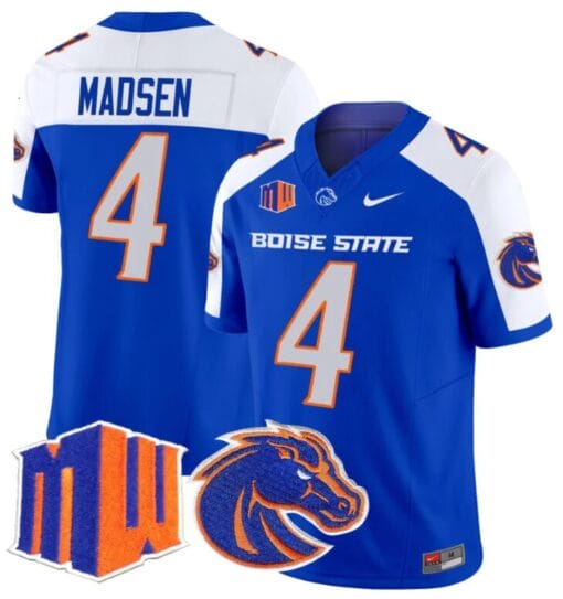 Maddux Madsen Jersey #4 Boise State Broncos Vapor Limited College Football Stitched Royal Alternate