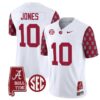 Mac Jones Jersey #10 Alabama Crimson Tide Vapor College Football Limited Stitched Crimson Sleeves
