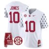 Mac Jones Jersey #10 Alabama Crimson Tide Vapor College Football Limited Stitched White