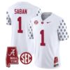 Nick Saban Jersey #1 Alabama Crimson Tide Vapor College Football Limited Stitched White 4 Nick Saban Jersey #1 Alabama Crimson Tide Vapor College Football Limited Stitched White