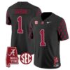Nick Saban Jersey #1 Alabama Crimson Tide Vapor College Football Limited Stitched Black