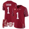 Nick Saban Jersey #1 Alabama Crimson Tide Vapor College Football Limited Stitched Crimson 5 Nick Saban Jersey #1 Alabama Crimson Tide Vapor College Football Limited Stitched Crimson
