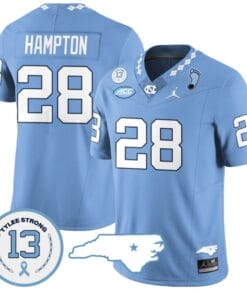 Omarion Hampton Jersey #28 North Carolina Tar Heels Vapor College Football Stitched Blue