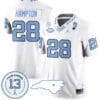 Omarion Hampton Jersey #28 North Carolina Tar Heels Vapor College Football Stitched White