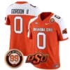 Ollie Gordon II Jersey #0 Oklahoma State Cowboys Leslie O'neal Patch Vapor Limited College Football Stitched Orange Alternate