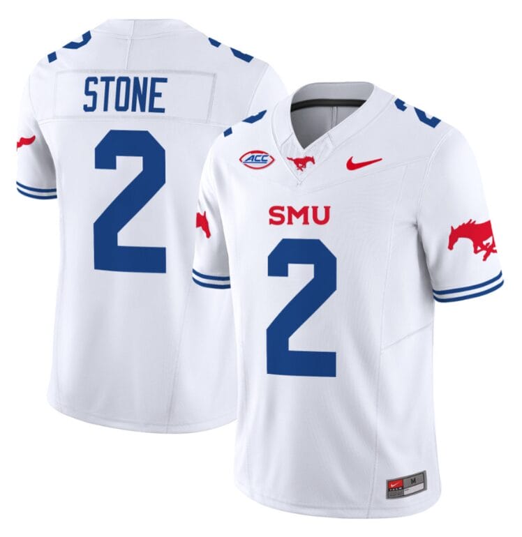 Preston Stone Jersey #2 SMU Mustangs Icy College Football Vapor Limited White 8 Preston Stone Jersey #2 SMU Mustangs Icy College Football Vapor Limited White