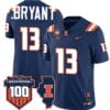 Pat Bryant Jersey #13 Illinois Fighting Vapor Limited College Football Stitched Navy