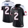 Preston Stone Jersey #2 SMU Mustangs Icy College Football Vapor Limited Black Alternate