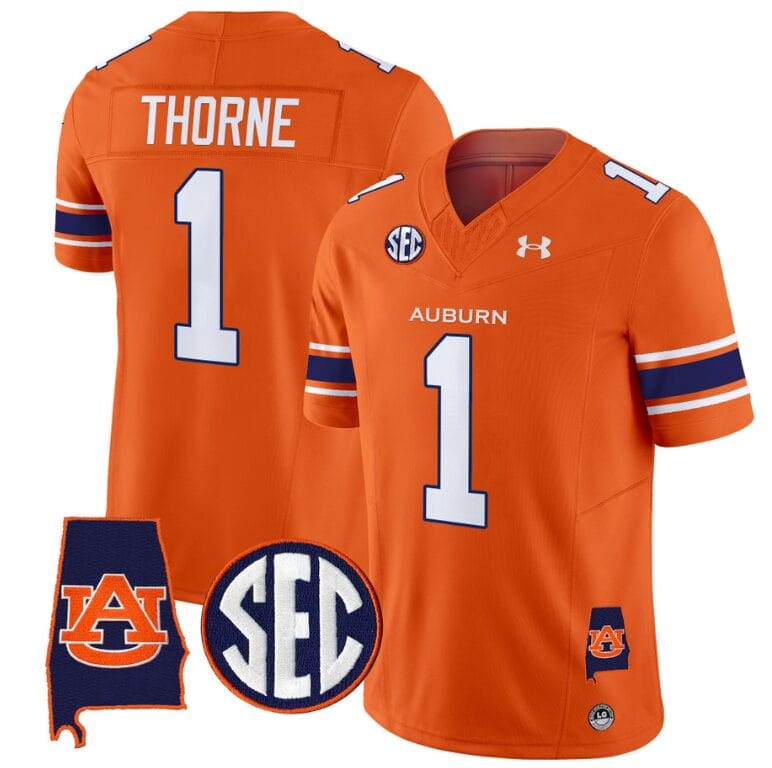 Payton Thorne Jersey #1 Auburn Tigers SEC Patch Vapor Limited College Football Stitched Orange 8 Payton Thorne Jersey #1 Auburn Tigers SEC Patch Vapor Limited College Football Stitched Orange