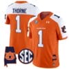 Payton Thorne Jersey #1 Auburn Tigers SEC Patch Vapor Limited College Football Stitched Orange Alternate