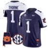 Payton Thorne Jersey #1 Auburn Tigers SEC Patch Vapor Limited College Football Stitched Navy Alternate