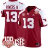 Reggie Powers III Jersey #13 Oklahoma Sooners 100th Anniversary Patch Vapor Limited College Football Stitched Crimson Alternate