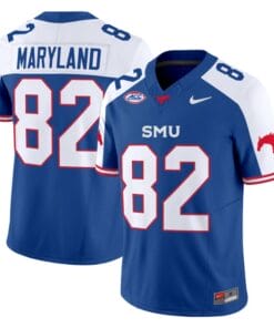 RJ Maryland Jersey #82 SMU Mustangs Icy College Football Vapor Limited Blue Alternate