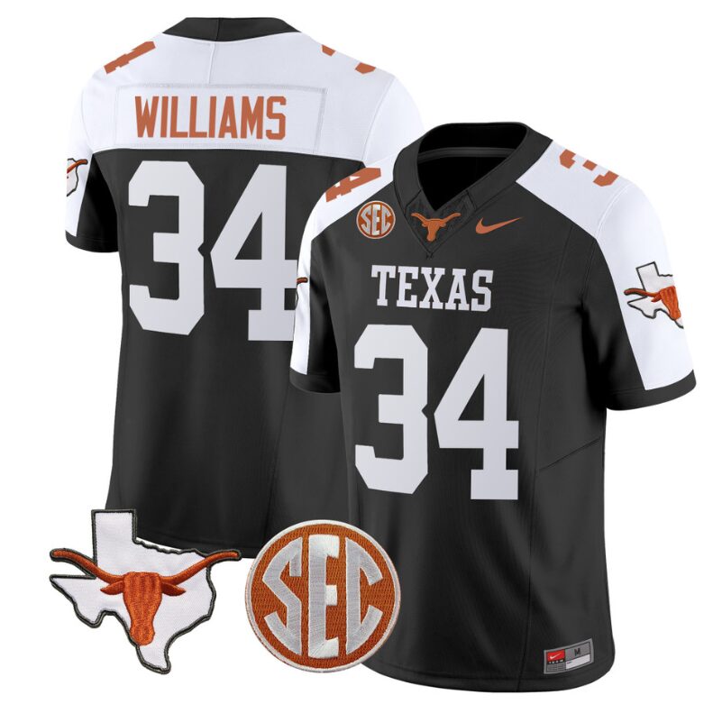 Ricky Williams Jersey #34 Texas Longhorns State Map and Sec Patch Vapor Limited College Football Stitched Black Alternate 8 Ricky Williams Jersey #34 Texas Longhorns State Map and Sec Patch Vapor Limited College Football Stitched Black Alternate