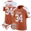 Ricky Williams Jersey #34 Texas Longhorns State Map and Sec Patch Vapor Limited College Football Stitched Orange Alternate