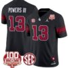 Reggie Powers III Jersey #13 Oklahoma Sooners 100th Anniversary Patch Vapor Limited College Football Stitched Black