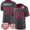 Reggie Powers III Jersey #13 Oklahoma Sooners 100th Anniversary Patch Vapor Limited College Football Stitched Anthracite