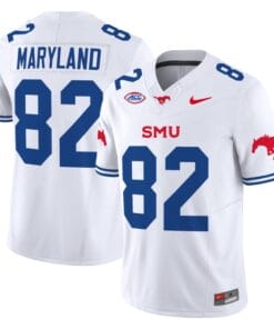RJ Maryland Jersey #82 SMU Mustangs Icy College Football Vapor Limited White