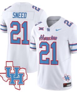 Stacy Sneed Jersey #21 Houston Cougars Oilers Inspired Vapor College Football Limited Stitched White