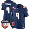 Seth Coleman Jersey #9 Illinois Fighting Vapor Limited College Football Stitched Navy