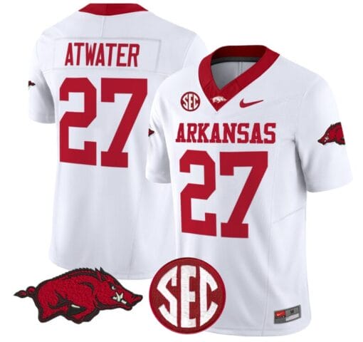 Steve Atwater Jersey #27 Arkansas Razorbacks Vapor Limited College Football Stitched White