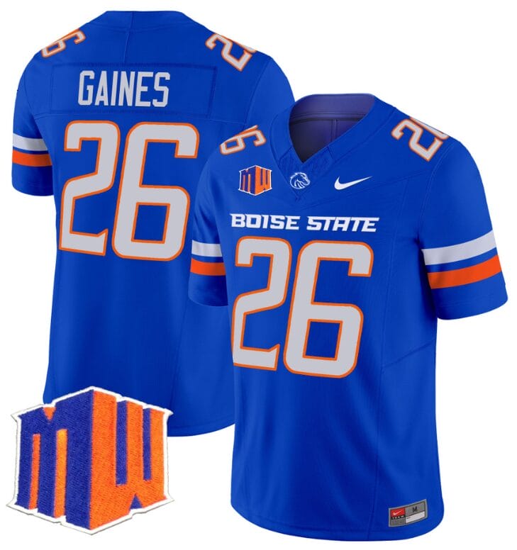 Sire Gaines Jersey #26 Boise State Broncos Vapor Limited College Football Stitched Royal 8 Sire Gaines Jersey #26 Boise State Broncos Vapor Limited College Football Stitched Royal