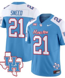 Stacy Sneed Jersey #21 Houston Cougars Oilers Inspired Vapor College Football Limited Stitched Blue Alternate