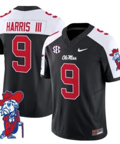 Tre Harris Jersey #9 Ole Miss Rebels Vapor Limited College Football Stitched Black Alternate