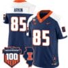 Tanner Arkin Jersey #85 Illinois Fighting Vapor Limited College Football Stitched Navy Alternate