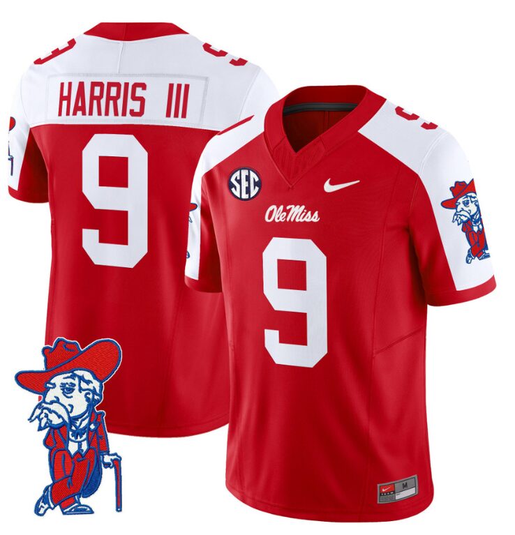 Tre Harris Jersey #9 Ole Miss Rebels Vapor Limited College Football Stitched Red Alternate 8 Tre Harris Jersey #9 Ole Miss Rebels Vapor Limited College Football Stitched Red Alterntae
