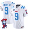 Tre Harris Jersey #9 Ole Miss Rebels Vapor Limited College Football Stitched 2024 White