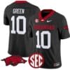 Taylen Green Jersey #10 Arkansas Razorbacks Vapor Limited College Football Stitched Blac