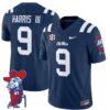 Tre Harris Jersey #9 Ole Miss Rebels Vapor Limited College Football Stitched Navy