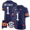 War Eagles Jersey #1 Auburn Tigers SEC Patch Vapor Limited College Football Stitched Navy