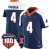 Zakhari Franklin Jersey #4 Illinois Fighting Vapor Limited College Football Stitched Navy Alterante 4 Zakhari Franklin Jersey #4 Illinois Fighting Vapor Limited College Football Stitched Navy Alterante