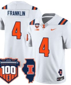Zakhari Franklin Jersey #4 Illinois Fighting Vapor Limited College Football Stitched White