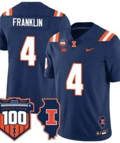 Zakhari Franklin Jersey #4 Illinois Fighting Vapor Limited College Football Stitched Navy