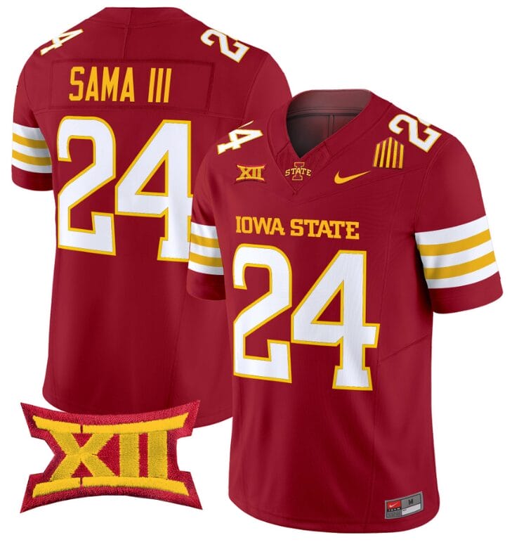 Abu Sama III Jersey #24 Iowa State Cyclones Vapor Limited College Football Stitched Cardinal 8 Abu Sama III Jersey #24 Iowa State Cyclones Vapor Limited College Football Stitched Cardinal