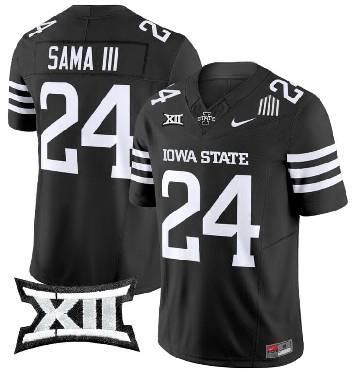 Abu Sama III Jersey #24 Iowa State Cyclones Vapor Limited College Football Stitched Black 8 Abu Sama III Jersey #24 Iowa State Cyclones Vapor Limited College Football Stitched Black