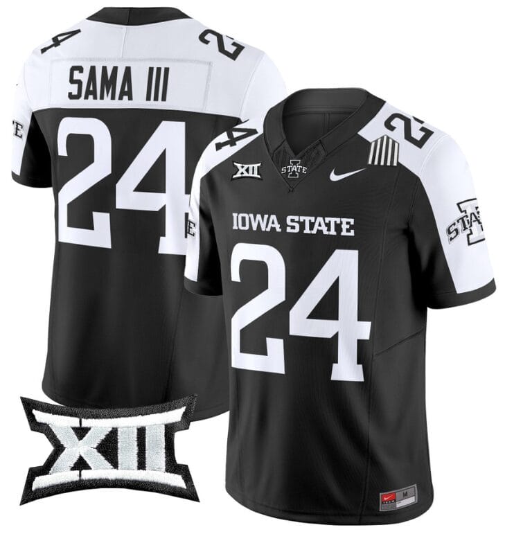 Abu Sama III Jersey #24 Iowa State Cyclones Vapor Limited College Football Stitched Black Alternate 8 Abu Sama III Jersey #24 Iowa State Cyclones Vapor Limited College Football Stitched Black Alternate