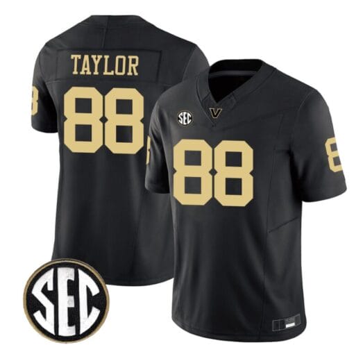 Brock Taylor Jersey #88 Vanderbilt Commodores College Football Stitched Black